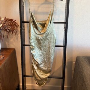 Glamorous Golden-Green Going Out Dress (Size S)